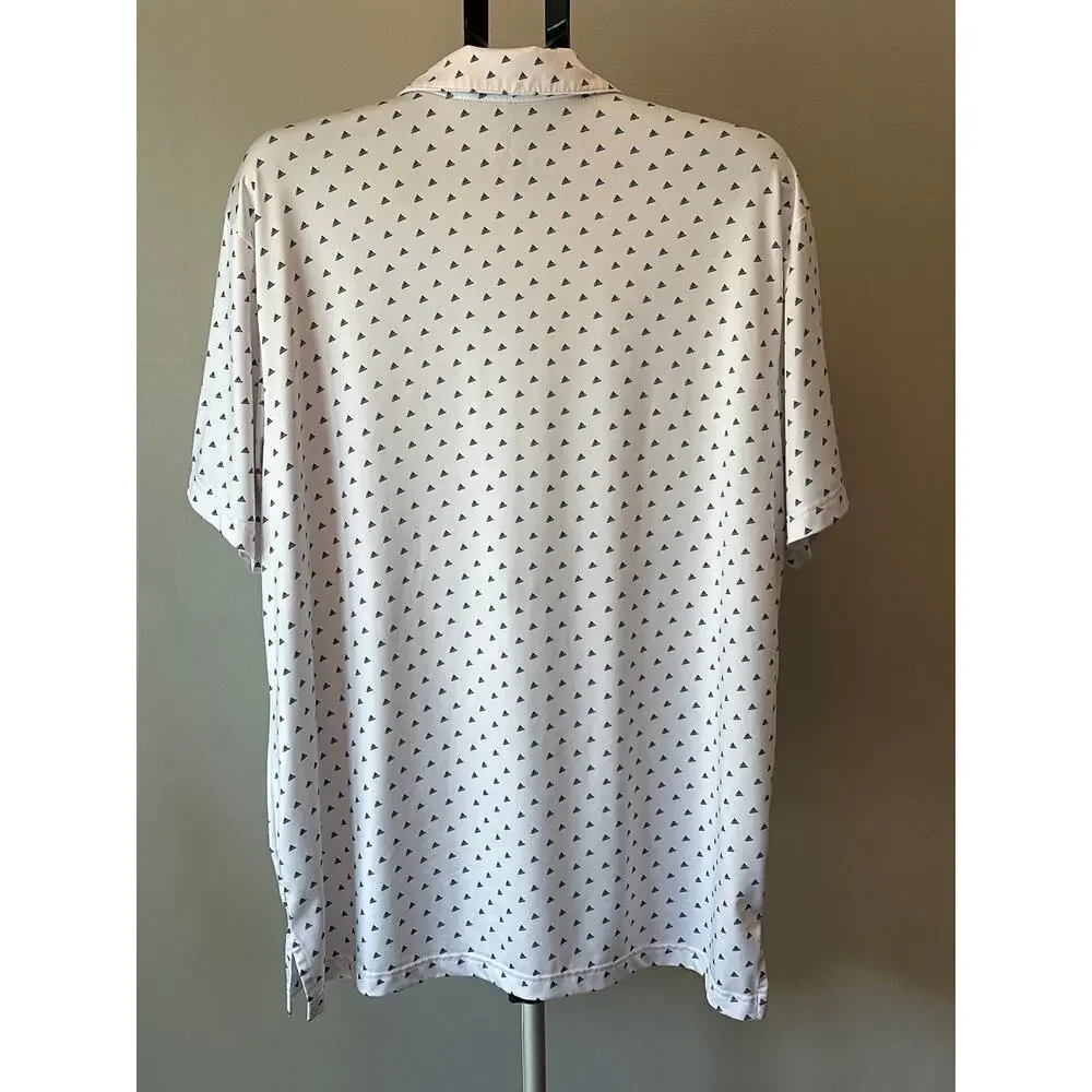 Adidas Golf Men XL Ultimate365 Polo Shirt White Allover Print ADVR0794